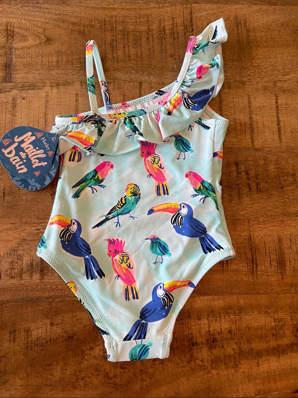 Hatley Swim Tropical Birds Swimsuit Ruffle New 2